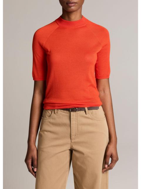 Vince Cashmere-Silk Mock-Neck Raglan Sweater