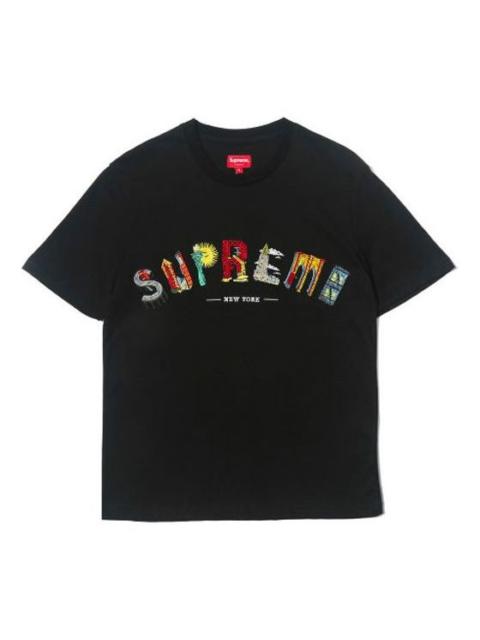 Supreme Supreme SS19 City Arc Tee Black Embroidered Logo Short Sleeve Unisex SUP-SS19-476