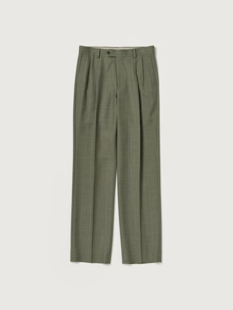 AURALEE BLUEFACED WOOL TWO-TUCK SLACKS