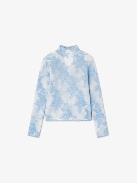 GANNI BLUE SHEER TURTLENECK