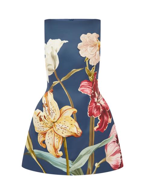 LEO LIN Ali Embroidered Mini Dress blue