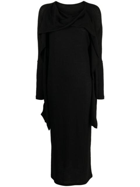 Yohji Yamamoto twist-detail wool midi dress