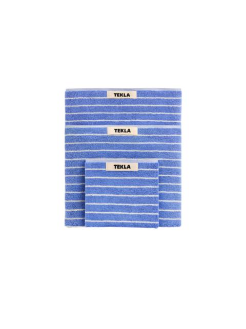 TEKLA Tekla Terry Bath Towel Clear Blue Stripes