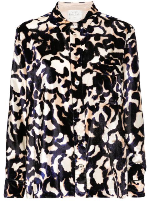 forte_forte animal-print velvet shirt