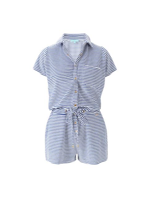 MELISSA ODABASH CHERYL NAVY STRIPE ROMPER
