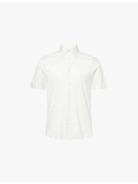 EMPORIO ARMANI Short-Sleeve Slim-Fit Cotton-Blend Shirt