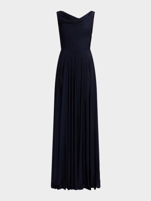 Black Halo Jacqueline Cowl-Neck Jersey Gown