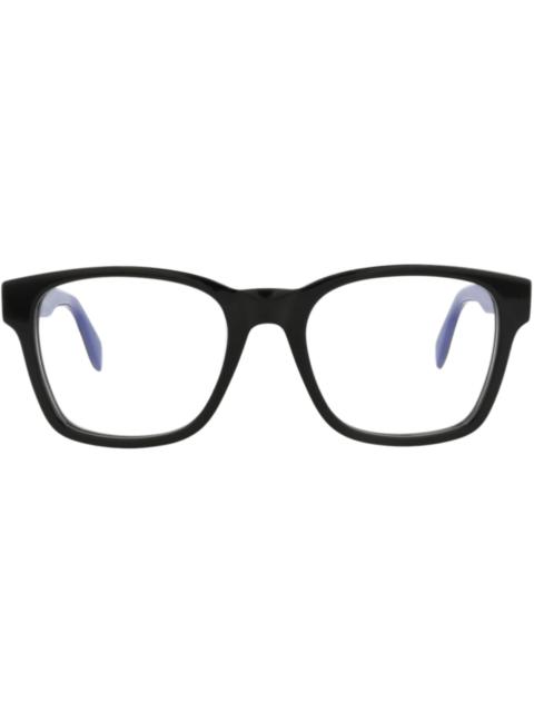 Alexander McQueen Alexander McQueen Square-Frame Acetate Optical Frames Black Black Transparent (AM0356O-30012338-004)