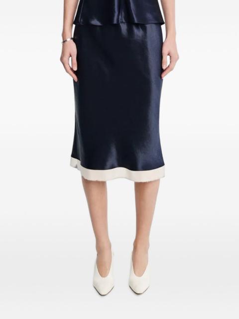 MARIA McMANUS bias-cut frayed midi skirt