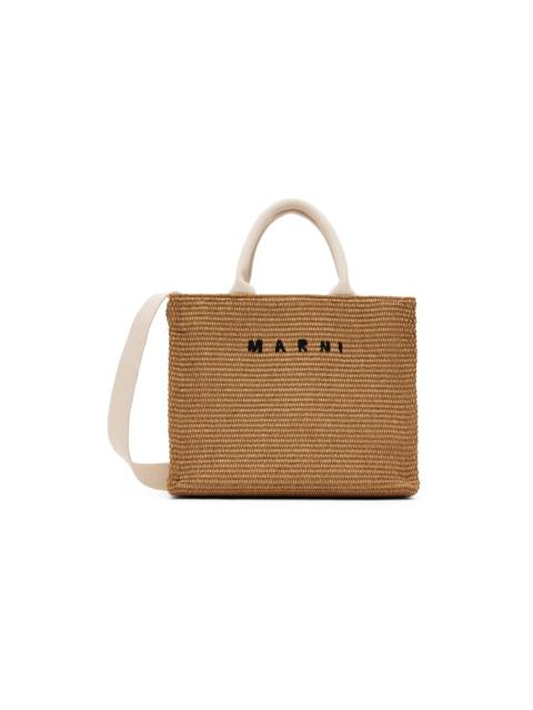 Tan Small East West Tote