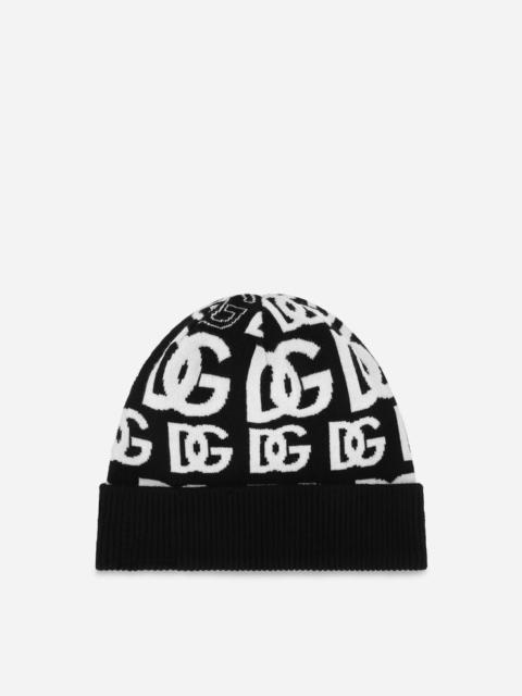 Dolce & Gabbana Cashmere hat with all-over DG logo