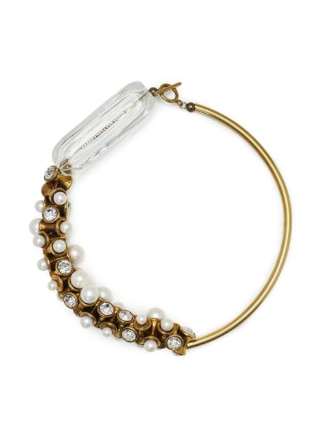 Dries Van Noten Strass And Pearls Necklace