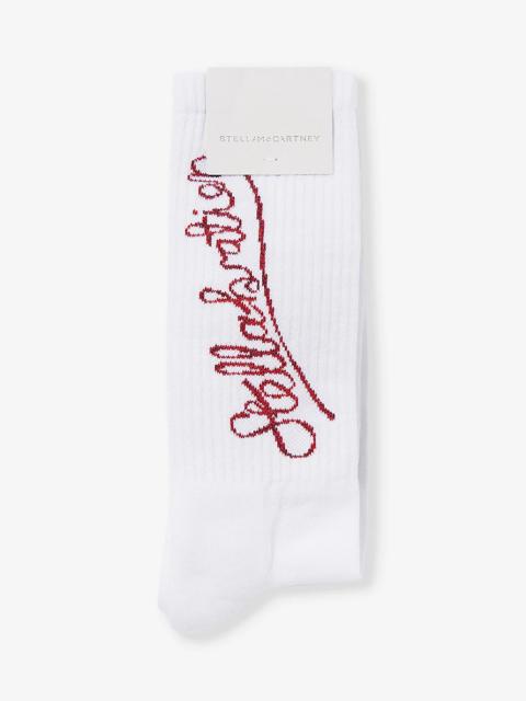 Stella McCartney Branded crew-length cotton-knit socks