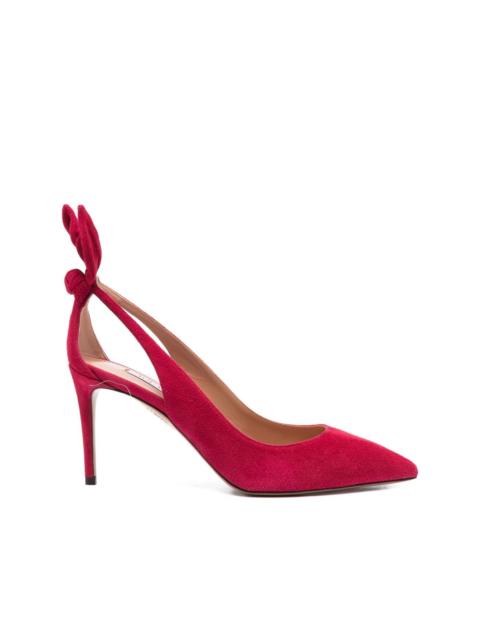 AQUAZZURA 80mm bow-detail cut-out pumps