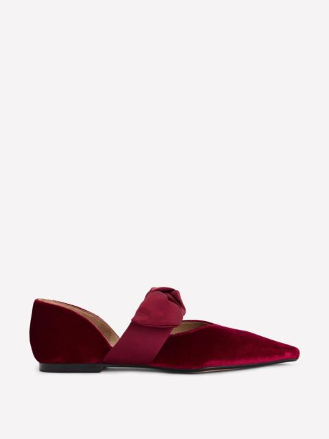 BODEN Bow Two Part Flats-Dark Burgundy