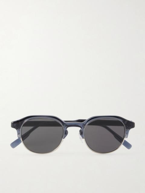 Dior DioRibbon R1I Round-Frame Acetate and Silver-Tone Metal Sunglasses Blue