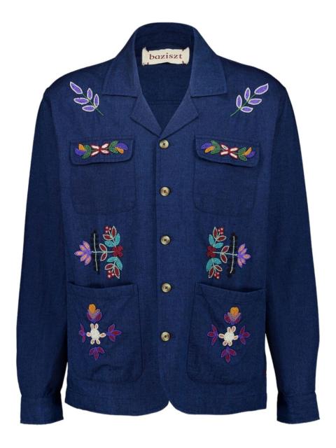 baziszt beaded floral shirt
