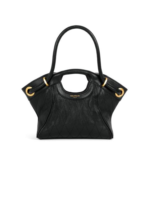 Balmain Small Tote in smooth topstitched leather