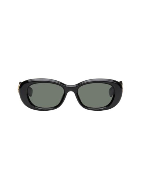 GUCCI Black GG Oval Sunglasses