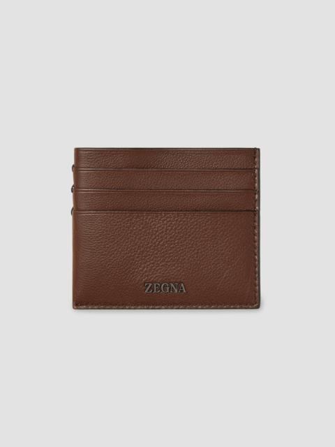 ZEGNA Men's Secondskin Card Case - Brown