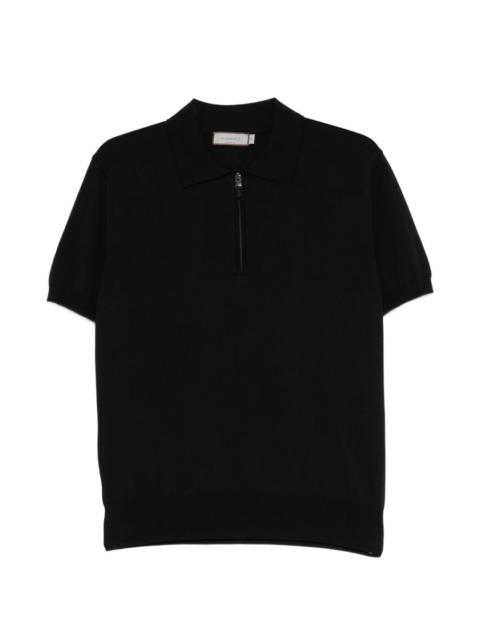 Canali short-sleeve zip-up polo shirt