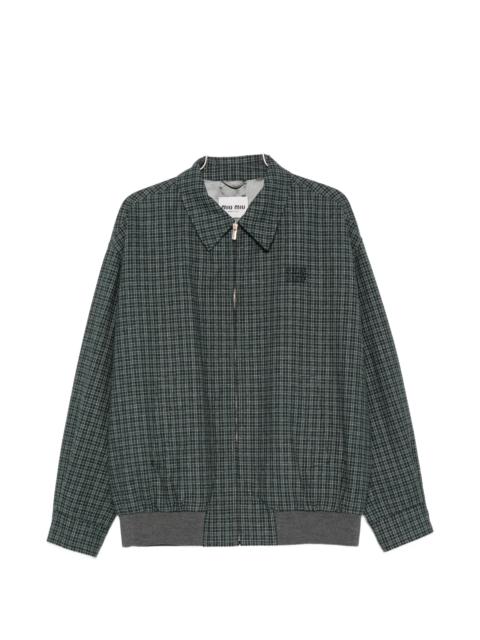 Miu Miu Miu Miu Check-pattern Logo-patch Jacket