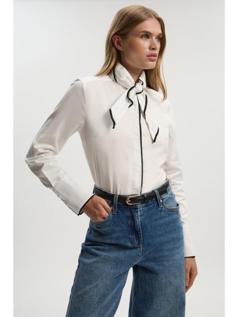 KAREN MILLEN Detachable Scarf with Contrast Detail Woven Shirt