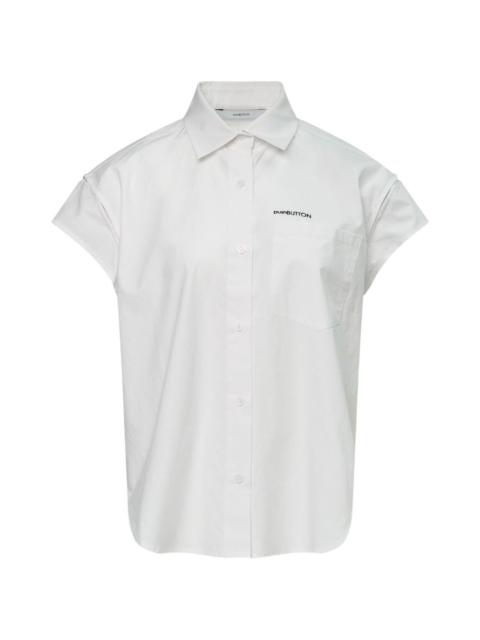 pushBUTTON logo-print cap-sleeve shirt