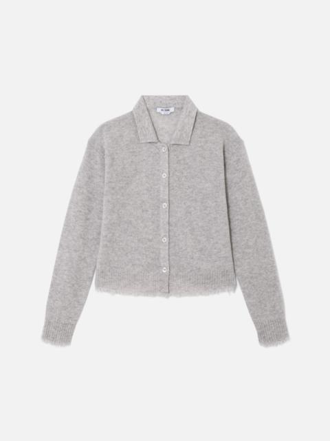 RE/DONE The Loose Polo Cardigan - Light Heather Grey
