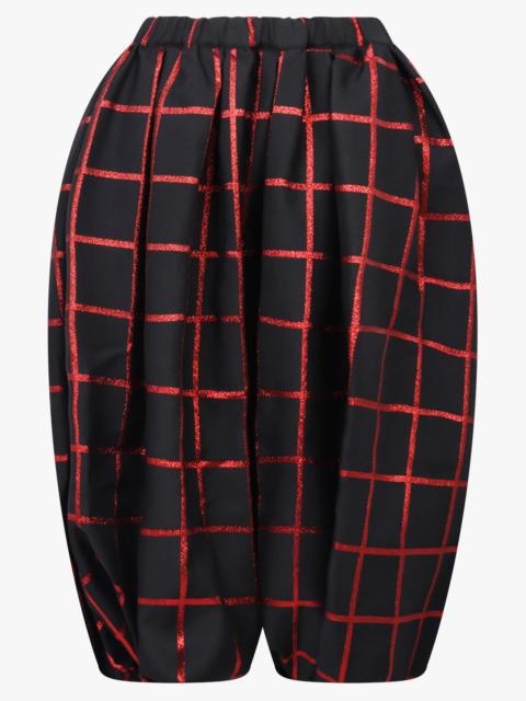 Comme Des Garçons CHECK DROP CROTCH PANT | BLACK/RED