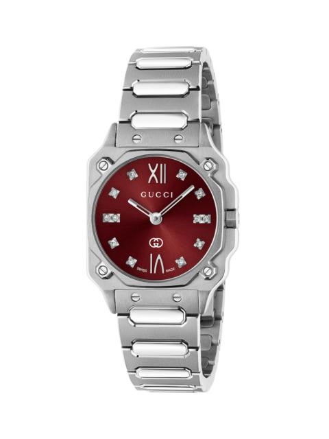 GUCCI Women's G-Flat Stainless Steel & 0.06 TCW Diamond Bracelet Watch/24MM - Steel
