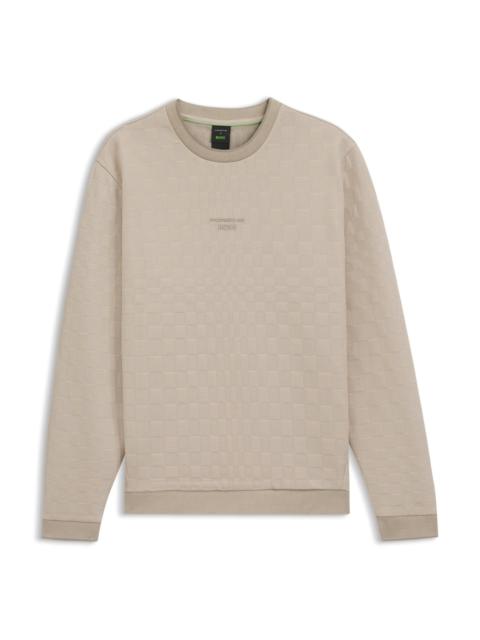 BOSS PORSCHE X BOSS SWEATSHIRT WITH PASHA CHECK JACQUARD