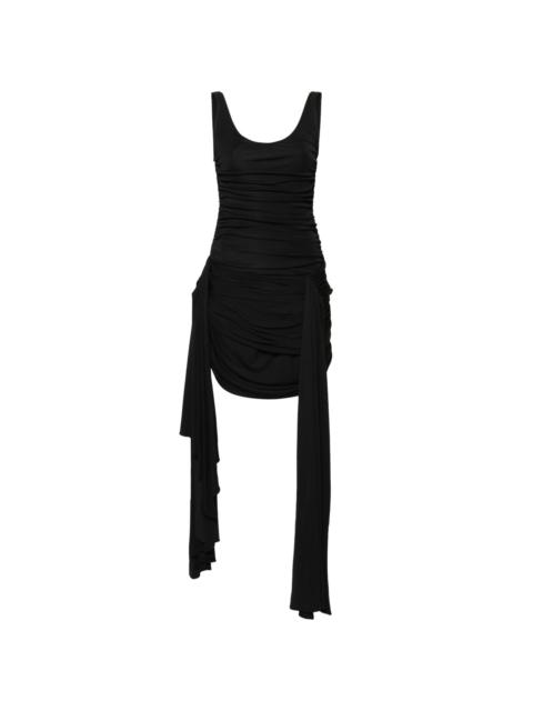 draped mini dress