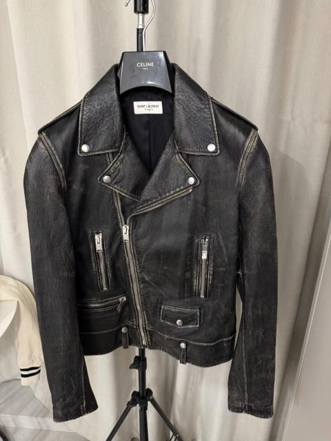 SAINT LAURENT Saint Laurent FW16 Distressed L01 Lambskin Jacket by Hedi Slimane
