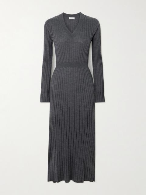 Brunello Cucinelli Ribbed Wool Midi Dress