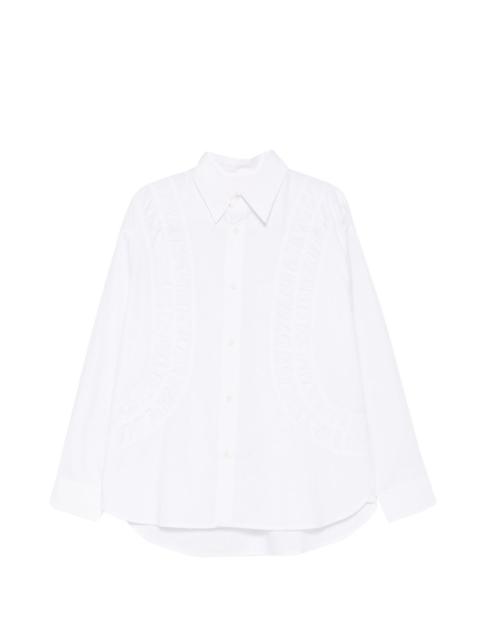 sage NATION Fossil ruched-panel oversized shirt