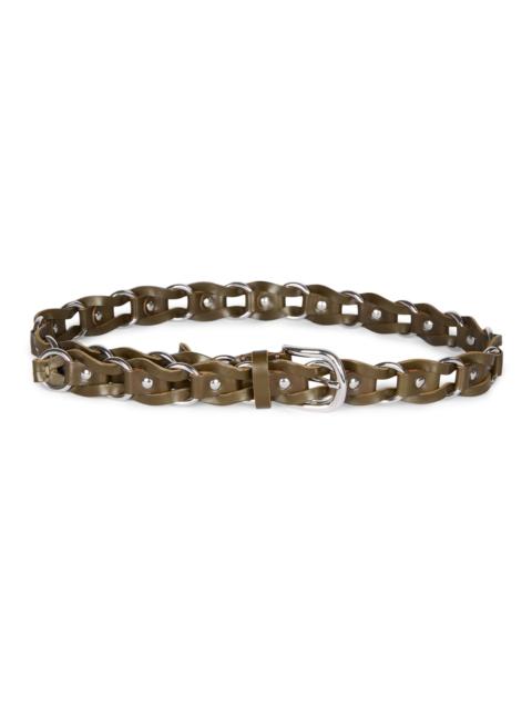 Isabel Marant Women's Bali Chain-Link & Leather Belt - Dark Khaki