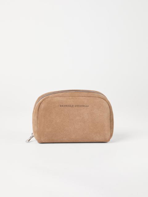 Brunello Cucinelli Suede beauty case