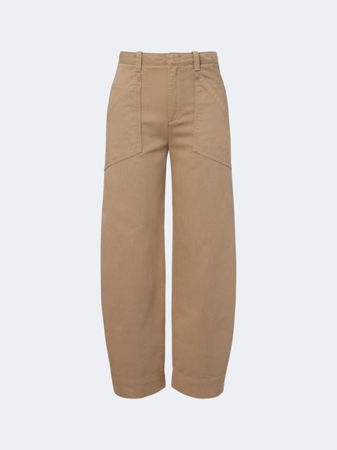 Vince Cropped cotton twill barrel-leg pants