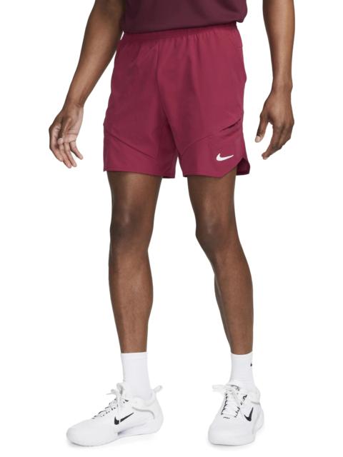 Nike Court Dri-FIT Advantage 7" Tennis Shorts in Noble Red/White