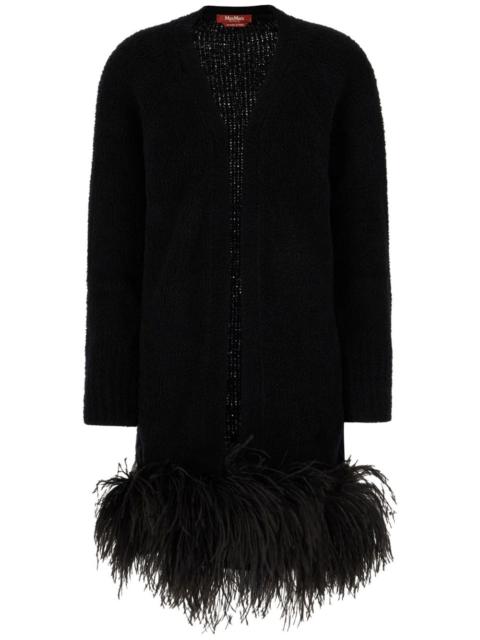 Max Mara feather-trim cardigan