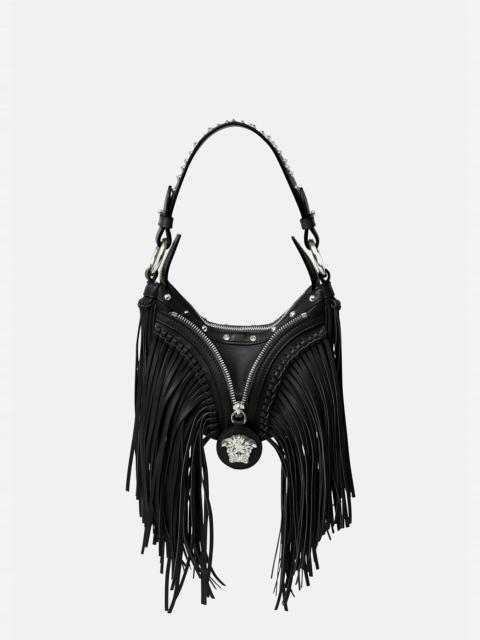 VERSACE Fringed Repeat Mini Hobo Bag