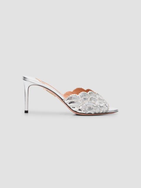 AQUAZZURA Women's Ce Soir 75MM Mules - Silver