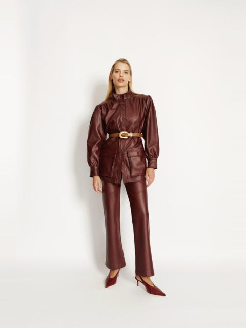 BARDOT Clements Vegan Leather Jacket In Burgundy