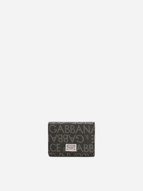 Coated jacquard French flap wallet