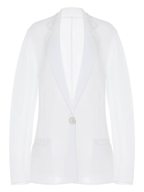 BRANDON MAXWELL Pearl single-button sheer jacket