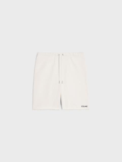 CELINE celine embroidered shorts in cotton fleece | REVERSIBLE
