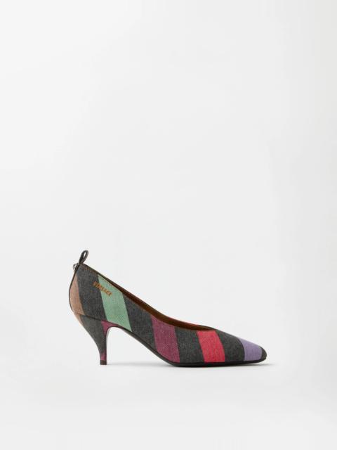 VERSACE Tina Striped Denim Pumps 65 mm