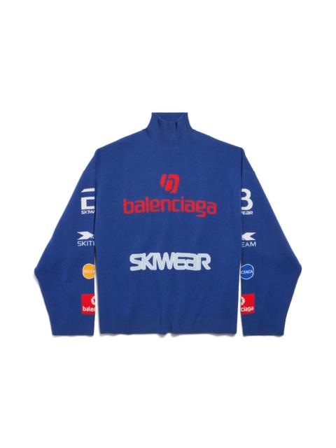 BALENCIAGA Men's Sponsor Long Sleeve Turtleneck in Blue/multicolor