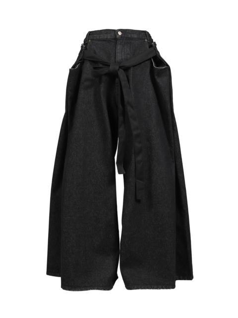 LU'U DAN TIE MAXI PANTS / STRONG RINSED BLK